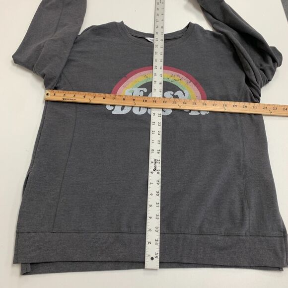 Wildfox Easy Does It Rainbow Sweatshirt Womens M Long Sleeve Pullover Split Hem - Picture 9 of 11